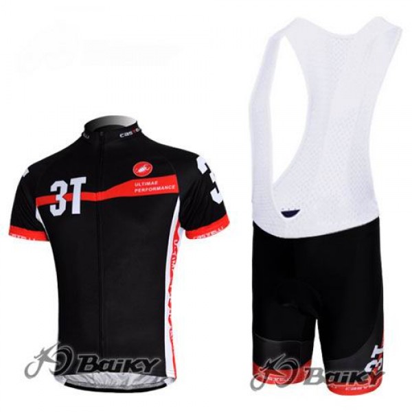 Castelli 3T Fietsshirt Korte mouw Korte fietsbroeken Bib met zeem Kits zwart 590