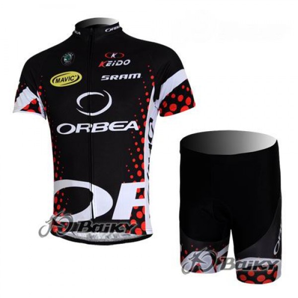 Orbea Pro Team Fietskleding Fietsshirt Korte Mouwen+Fietsbroek Korte zeem zwart blauw 445