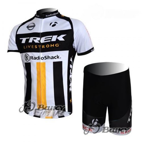 RadioShack Trek Nissan Livestrong Fietspakken Fietsshirt Korte+Korte fietsbroeken zeem wit zwart geel 4135 RadioShack Trek Nissan Livestrong Fietspakken Fietsshirt Korte+Korte fietsbroeken zeem wit zwart geel 4135