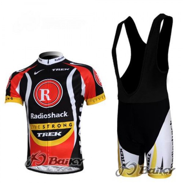 RadioShack Trek Livestrong Fietspakken Fietsshirt Korte+Korte koersbroeken Bib zwart rood 4307
