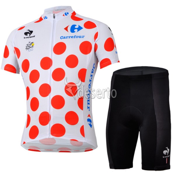 Tour de France Bolletjestrui Fietskleding Fietsshirt Korte Mouwen+Fietsbroek Korte zeem 1366