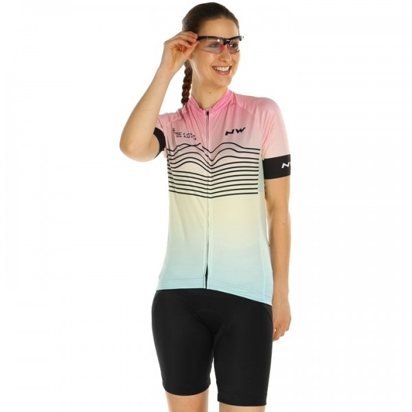 Dames NORTHWAVE Blade Wielerkleding Wielershirt Korte Mouw+Korte Fietsbroeken Wit Fuchsia B1RSS B1RSS