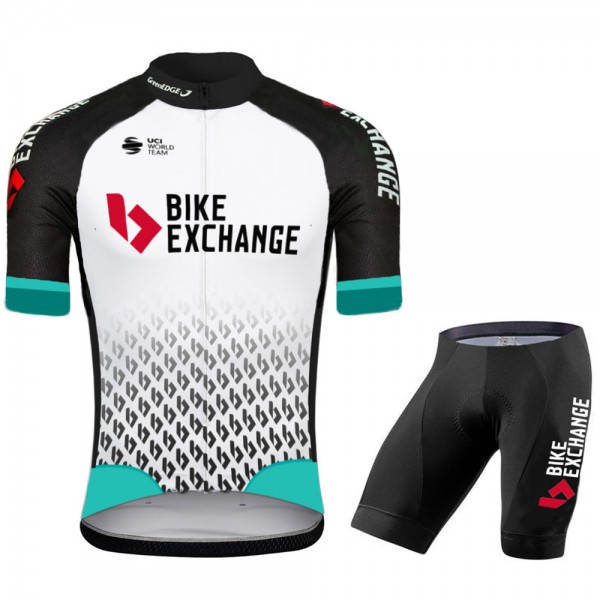 2021 BIKEEXCHANGE Team Fietskleding Fietsshirt Korte Mouw+Korte Fietsbroeken Bib 686