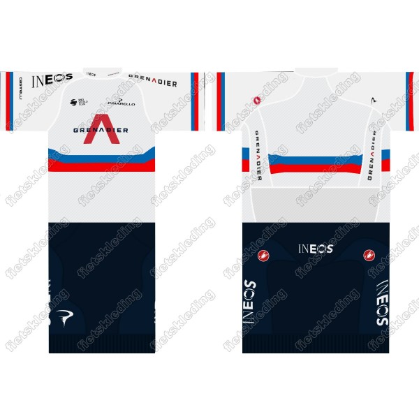 Team INEOS Grenadier 2021 UCI World Champion Fietskleding Set Wielershirt Korte Mouw+Korte Fietsbroeken 2021172