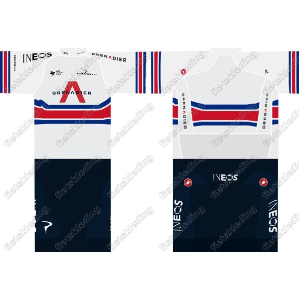 Team INEOS Grenadier 2021 UCI World Champion Fietskleding Set Wielershirt Korte Mouw+Korte Fietsbroeken 2021159