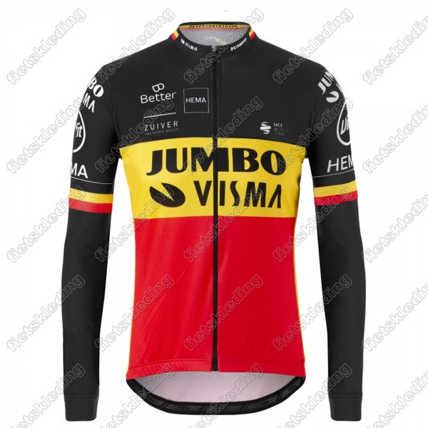 Jumbo Visma 2021 Belgium Maillot Cyclisme Manches Longe 2021216