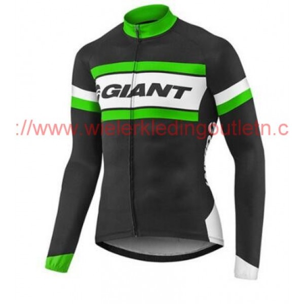 2017 Giant vert en zwart Fietsshirt lange mouw 201717479