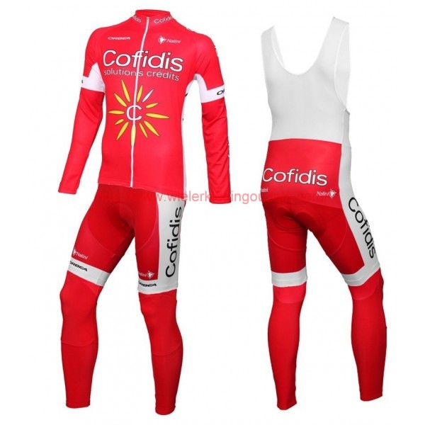 2016 Cofidis Team Set Wielerkleding Wielershirt lange mouw+Lange fietsbroeken Bib 213566