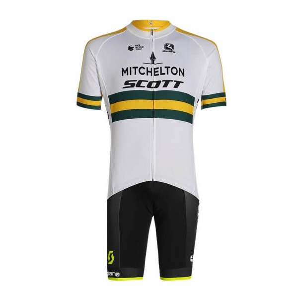 2020 MITCHELTON SCOTT Australian Champion Fietskleding Wielershirt Korte Mouw+Korte Fietsbroeken Bib H07MV