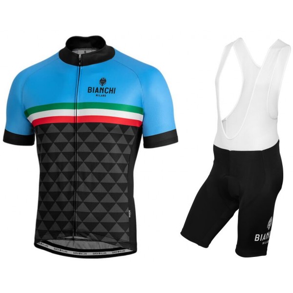BIANCHI MILANO Codigoro blue Fietskleding Set Fietsshirt Korte Mouw+Korte fietsbroeken Bib 190224052